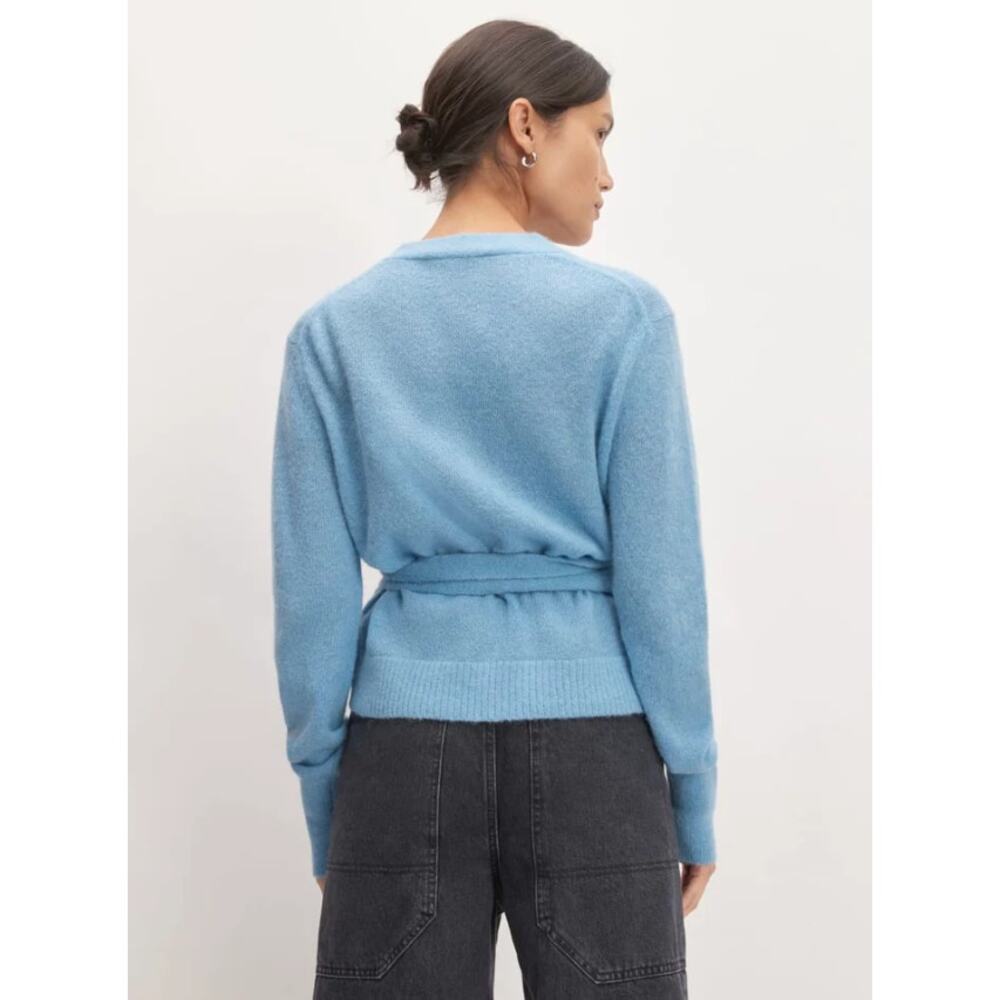 EVERLANE Alpaca Wrap Sweater Heritage Blue Long Sleeve Women's XS - Picture 10 of 10